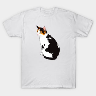 Cat Loaf,Cat With Cow Print T-Shirt